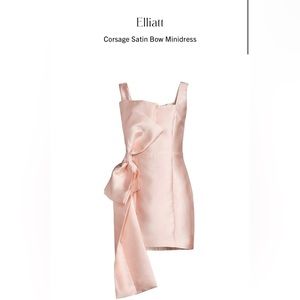 Elliatt - Corsage Satin Bow Minidress (Size Small in Ballet Pink).